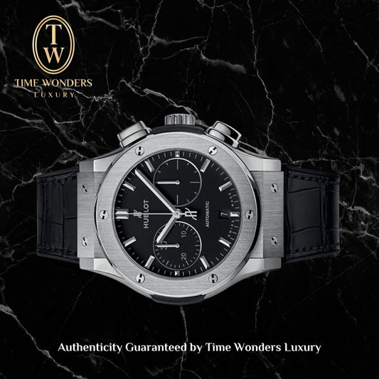 Used October 2017 Hublot Classic Fusion Chronograph Titanium 521.NX.1171.LR Black