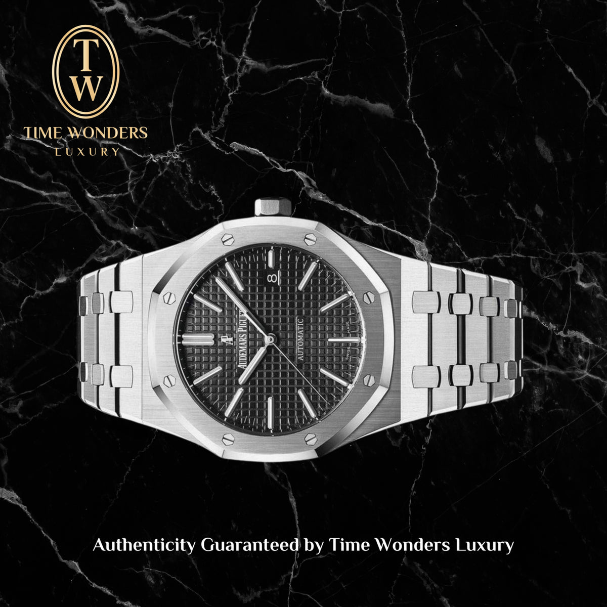 Like New January 2017 Audemars Piguet Royal Oak 41mm Black 15400ST 15400 Stainless Steel
