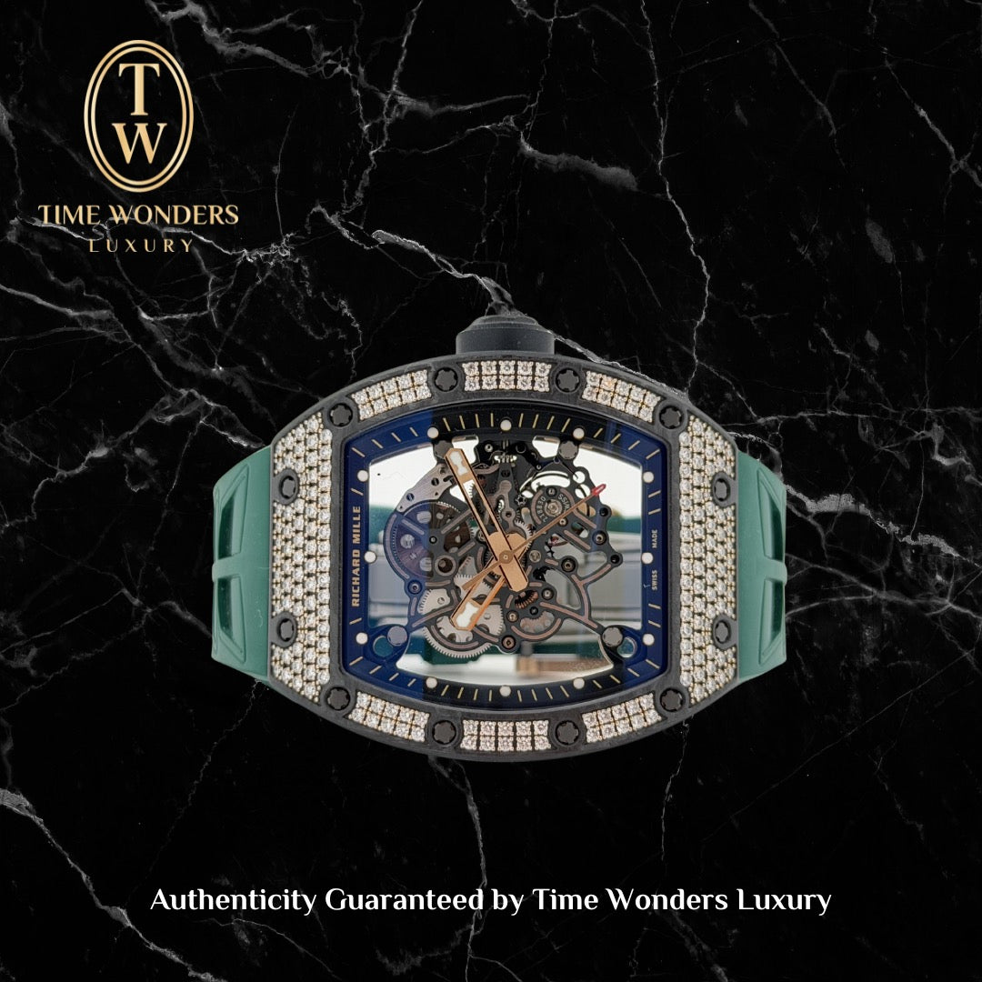 Mint 2020 Richard Mille RM055 Rose Gold Black TPT Diamonds NTPT 055