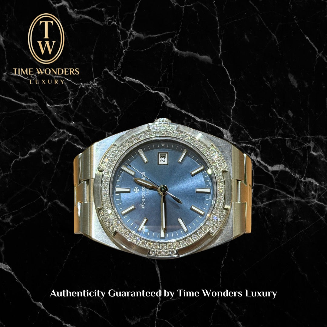 Mint Vacheron Constantin Overseas Quartz 33mm 1205V Denim Blue Dial Stainless Steel 1205V/100A-B590 1205V/100A VC