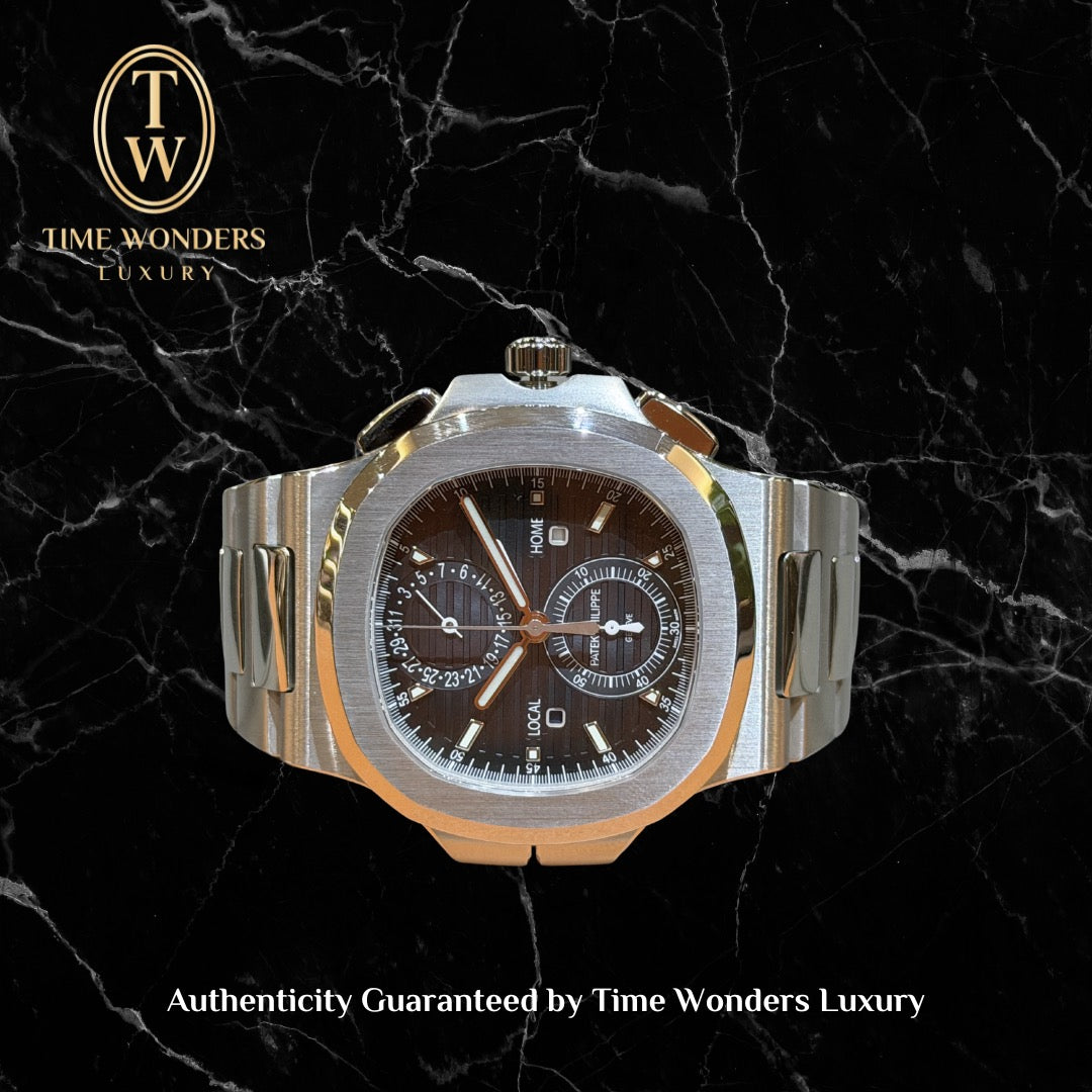 New 2025 Patek Philippe Nautilus Flyback Chronograph 5990/1A Blue Dial Stainless Steel 5990